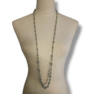 Faceted Bead Long Necklace